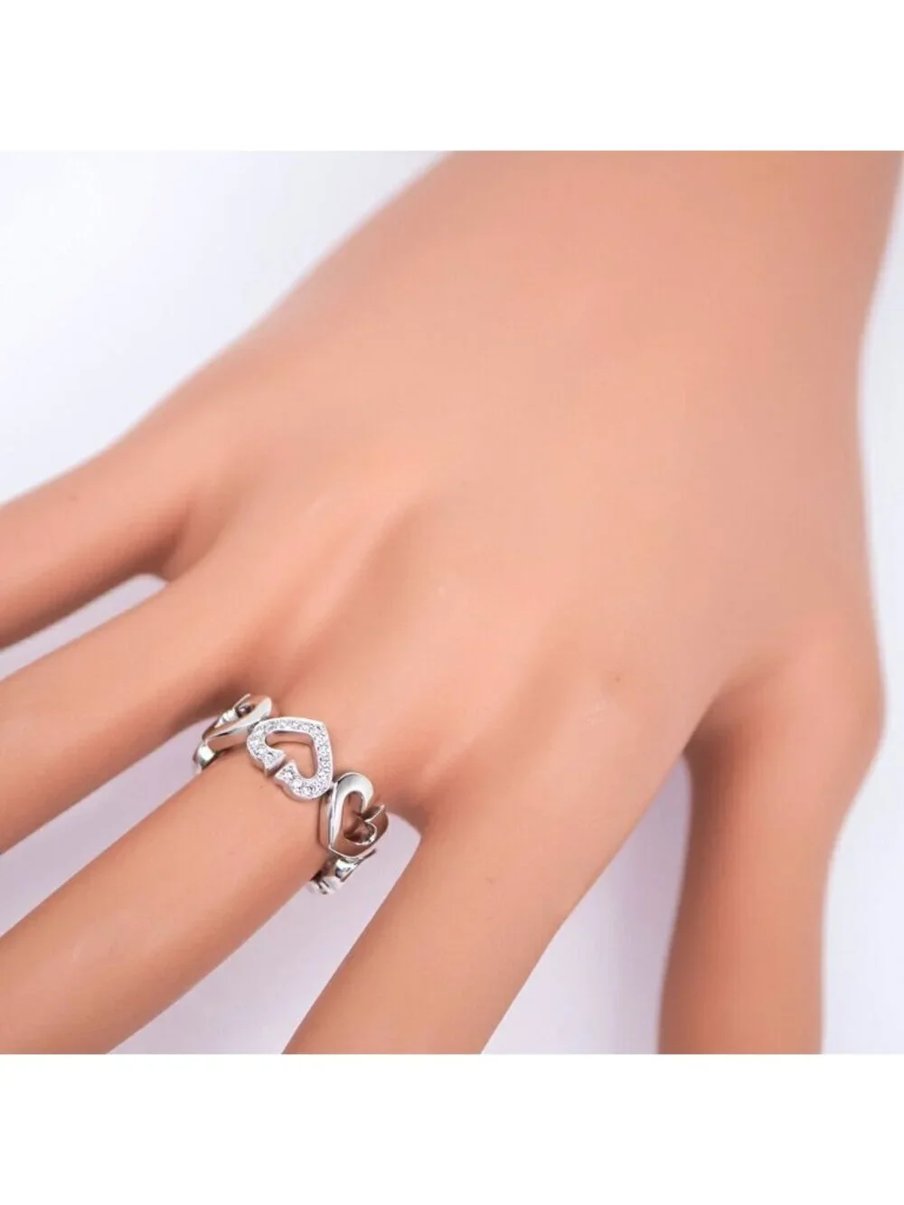 Cartier C Heart Ring 18k White Gold Diamond